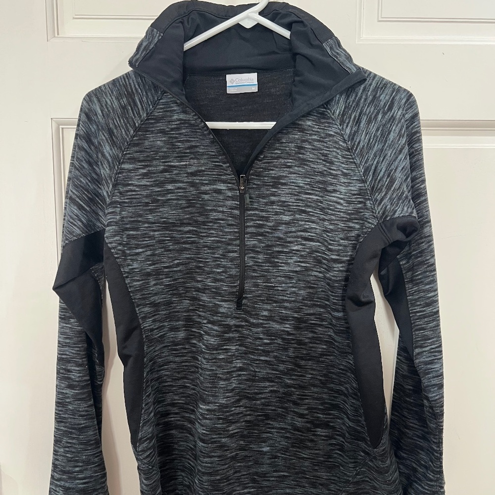 Columbia Womens Optic Got It II 1/2 Zip Pullover Sz M Black Gray